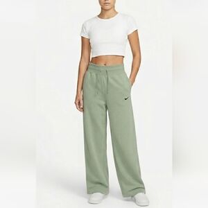 Nike Phoenix Fleece High-Rise Wide-Leg Sweatpants - Oil Green S